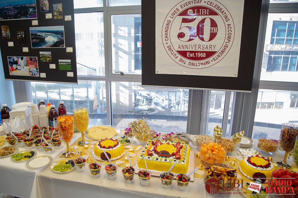 A celebratory food spread on a table