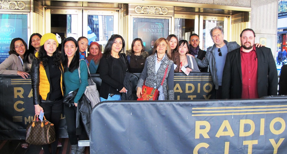 A group of students at radio city